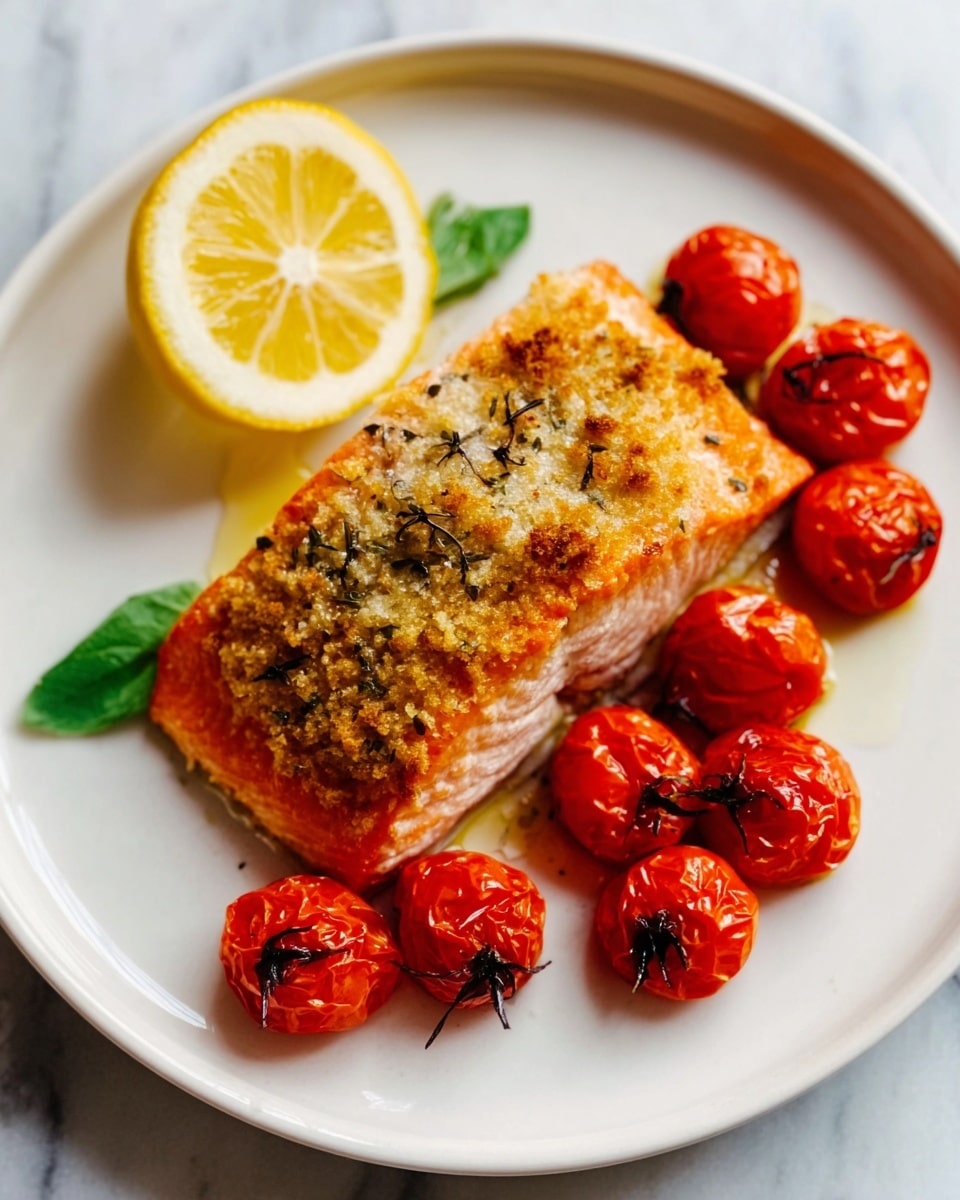 Pesto Parmesan Crusted Baked Salmon Recipe - Recipe Image