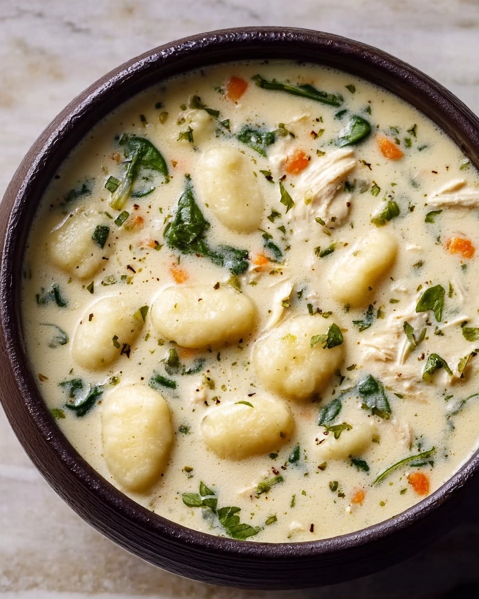 Creamy Garlic Chicken Gnocchi Soup Recipe - Recipe Image