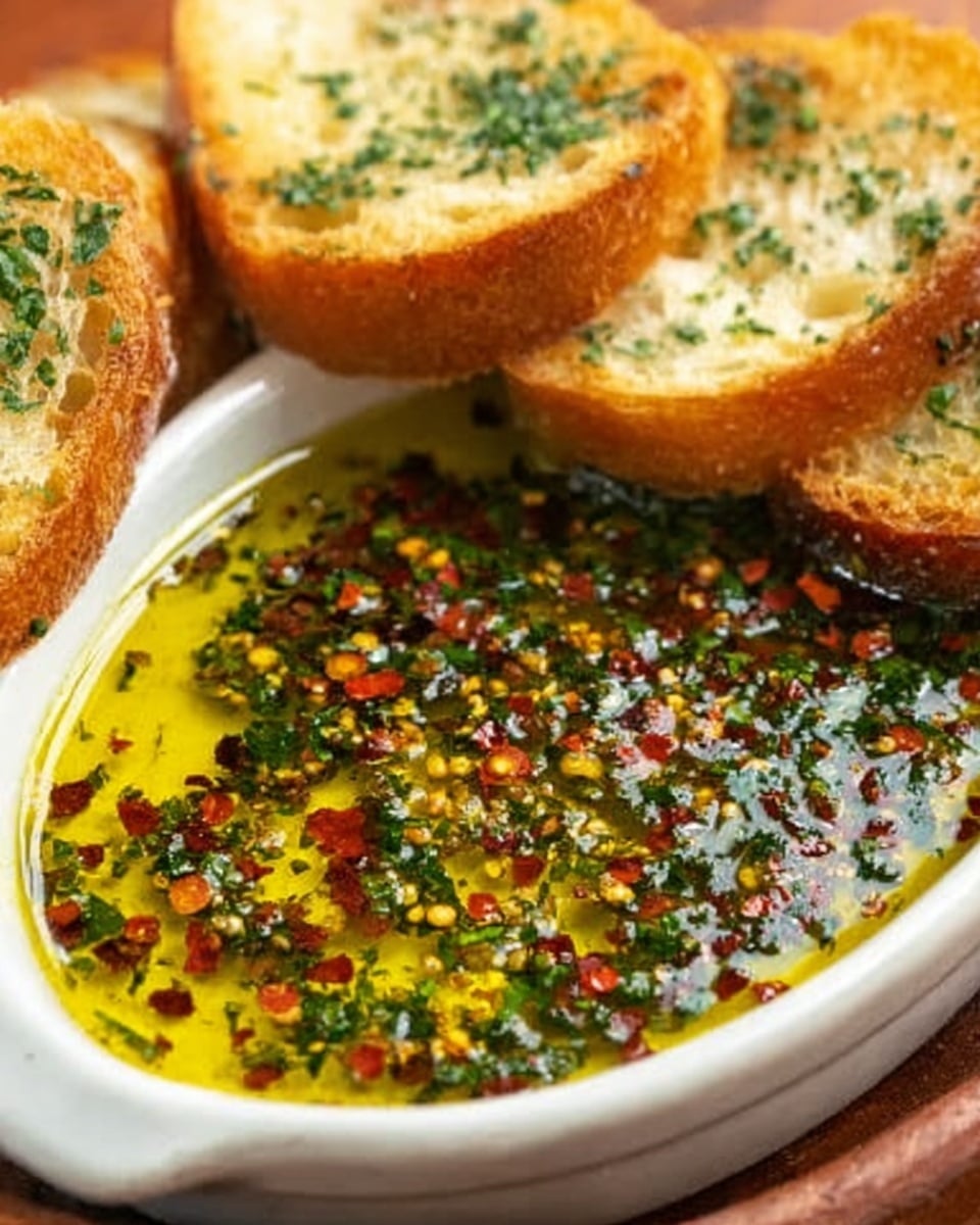 Olive Oil Garlic Herb Dip with Parmesan and Balsamic Glaze Recipe - Recipe Image