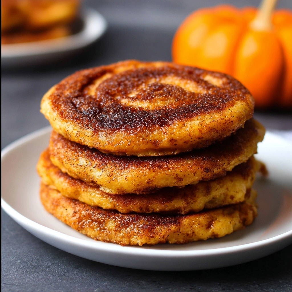 Pumpkin Cinnamon Roll Pancakes with Cream Cheese Glaze Recipe - Recipe Image