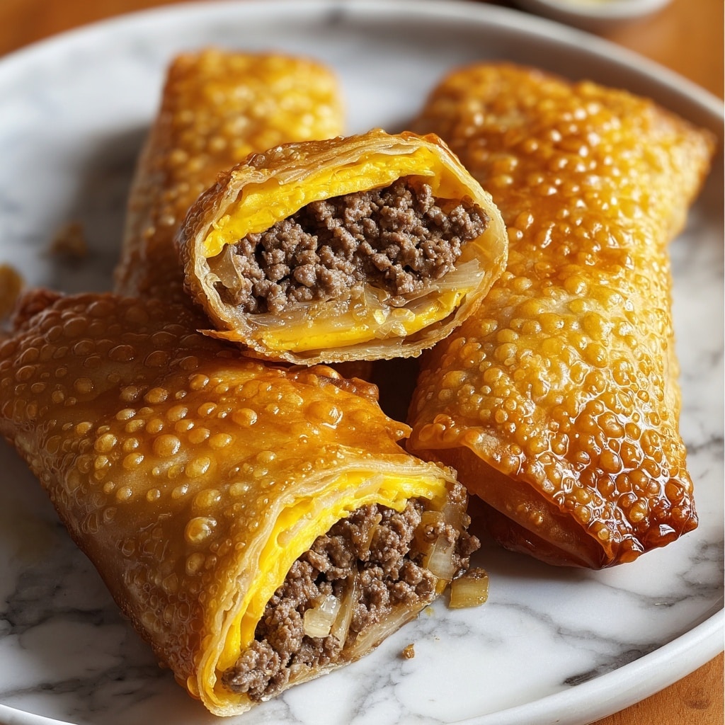 Air Fryer Loaded Cheeseburger Egg Rolls Recipe - Recipe Image