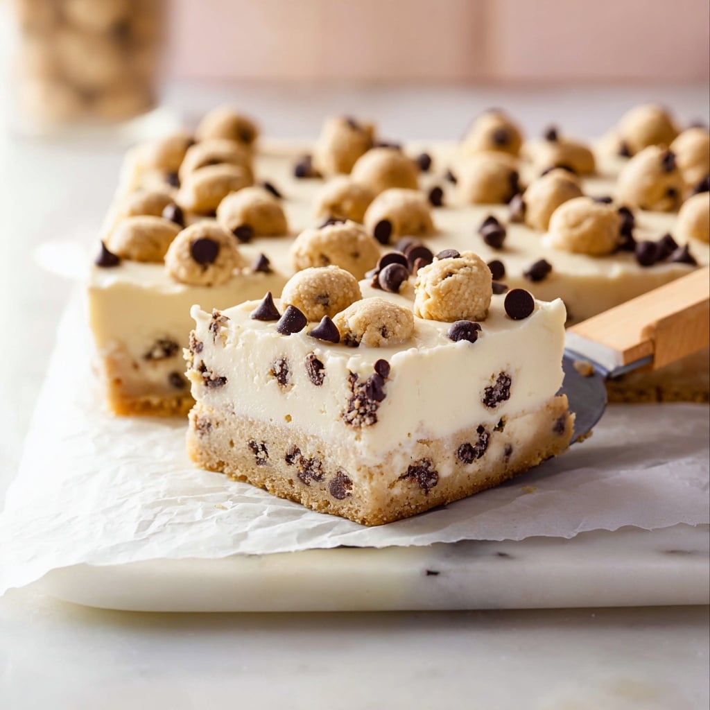 Vegan Cookie Dough Cheesecake Bars Recipe - Recipe Image