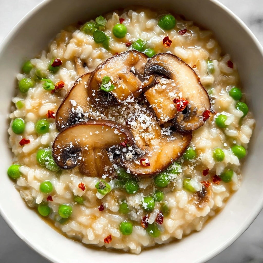 Mushroom and Pea Risotto Recipe - Recipe Image