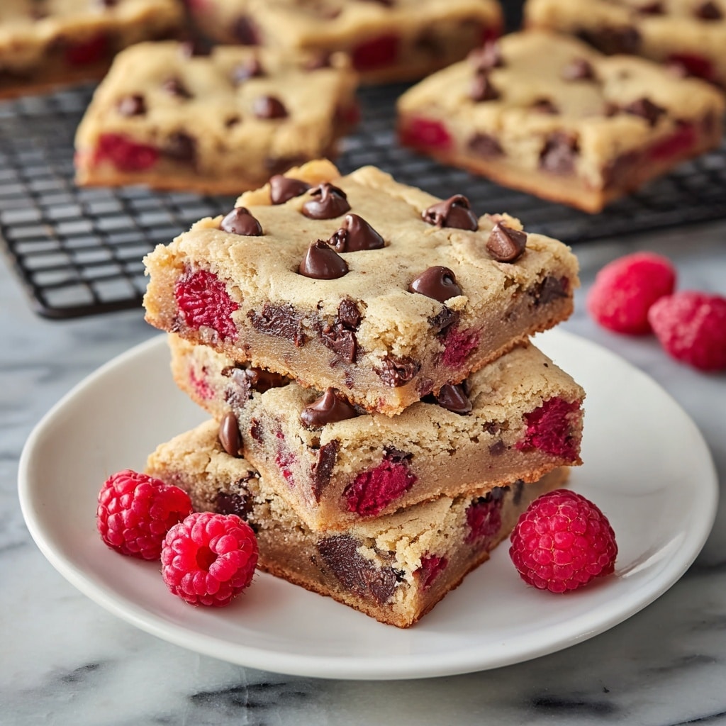 Delightful Raspberry and Chocolate Chip Cookie Bars Recipe - Recipe Image