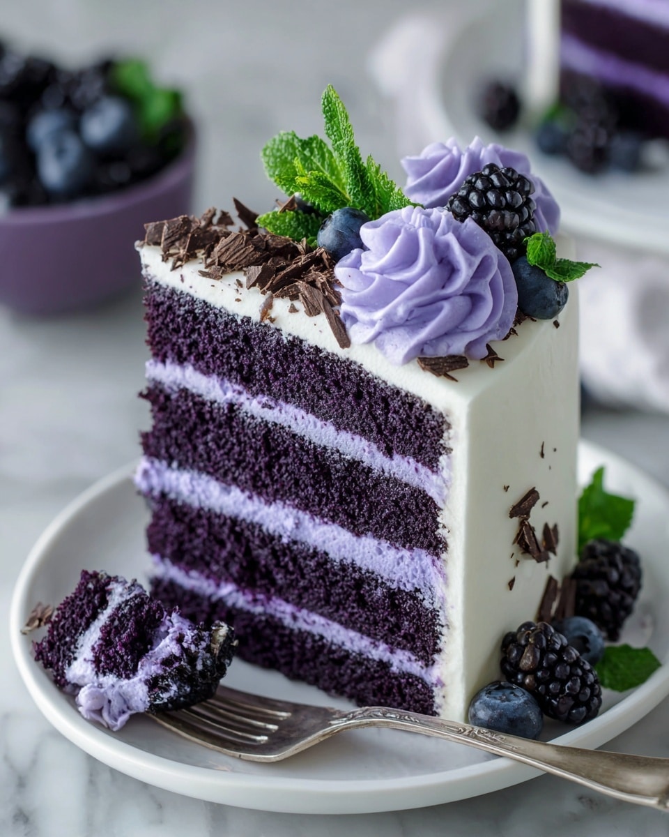 Purple Velvet Cake with White Chocolate Cream Cheese Frosting Recipe - Recipe Image