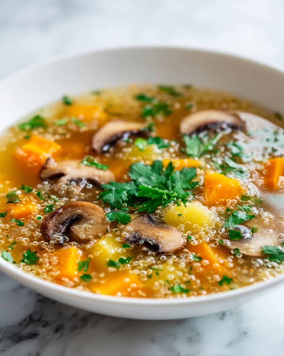 Hearty Mushroom Quinoa Soup Recipe - Recipe Image