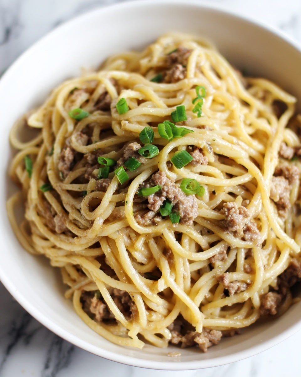 Asian-Style Ground Beef Spaghetti Recipe - Recipe Image