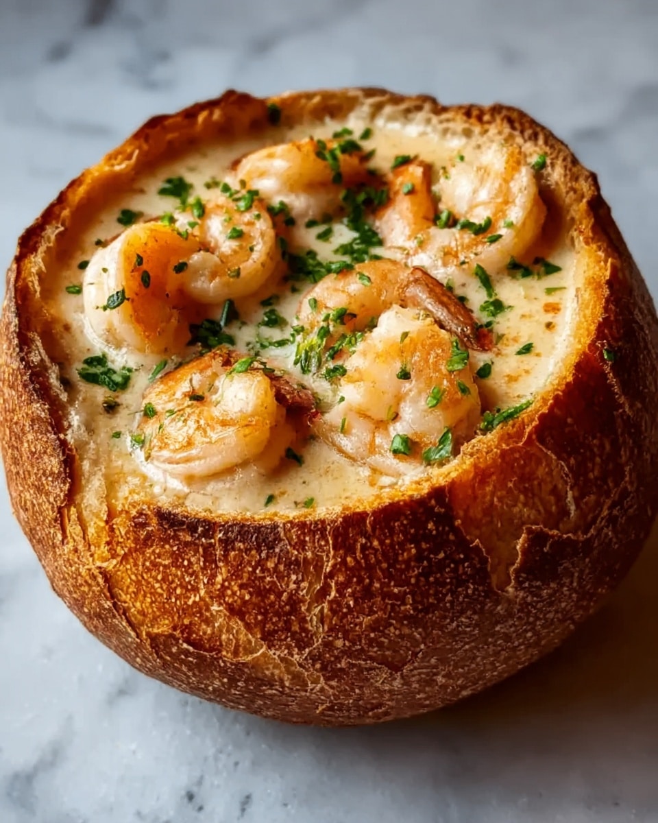 Stuffed Seafood Bread Bowl Recipe - Recipe Image