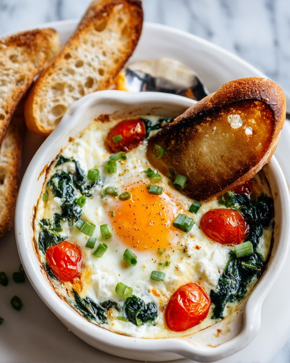 Baked Feta Eggs Breakfast Recipe - Recipe Image