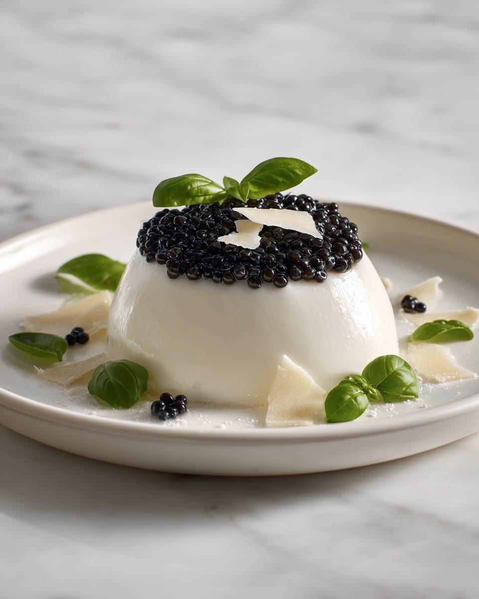 Parmesan Panna Cotta with Balsamic Caviar Pearls Recipe - Recipe Image