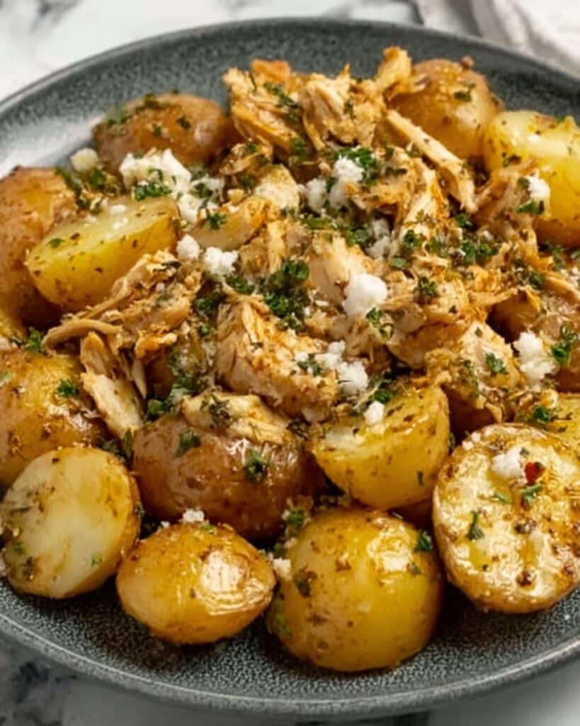 Garlic Parmesan Crockpot Chicken and Potatoes Recipe