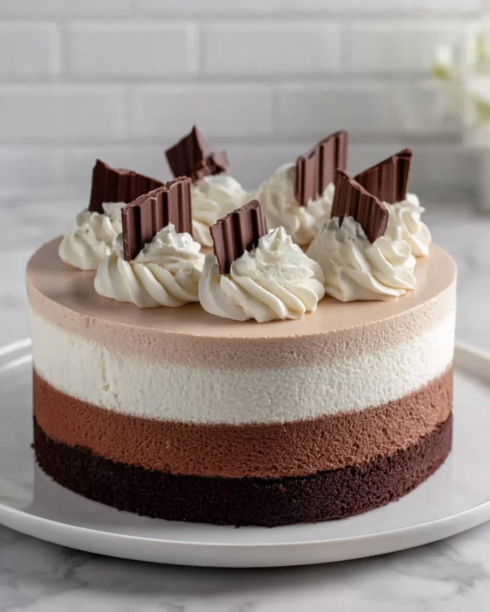 Triple Chocolate Mousse Cake Recipe - Recipe Image