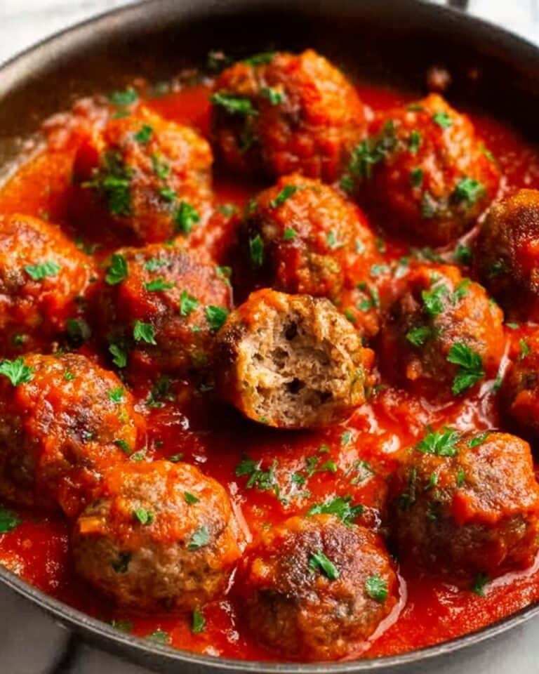 Ground Beef Meatballs in Marinara Sauce Recipe