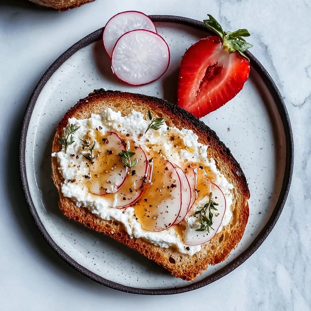 Whipped Ricotta Honey Toast: A 10-Minute Breakfast Delight Recipe - Recipe Image