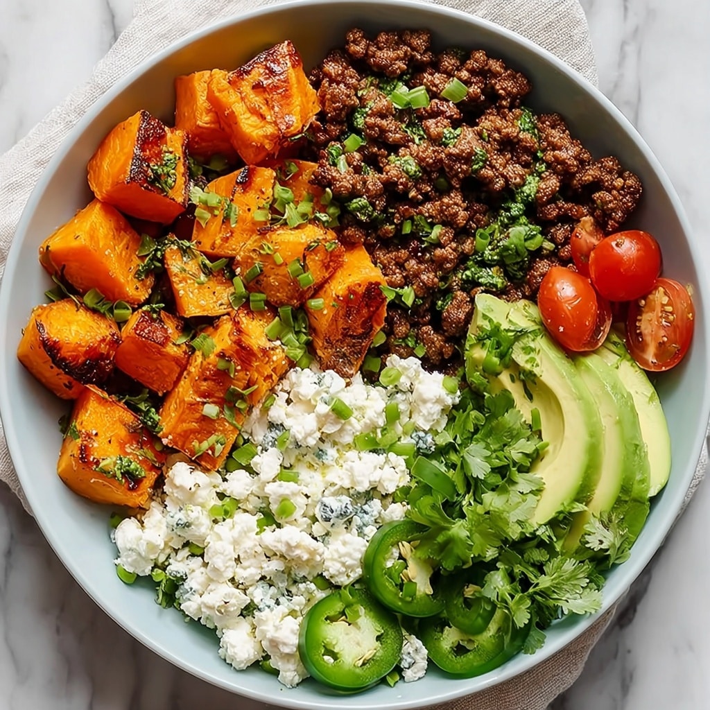 Cottage Cheese Ground Beef and Sweet Potato Bowls Recipe - Recipe Image