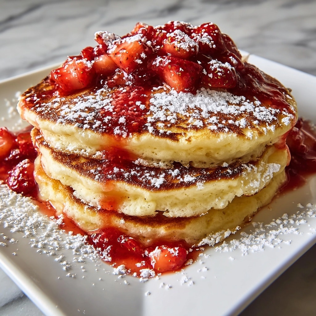 Fluffy Strawberry Cheesecake Pancakes: Irresistibly Creamy! Recipe - Recipe Image