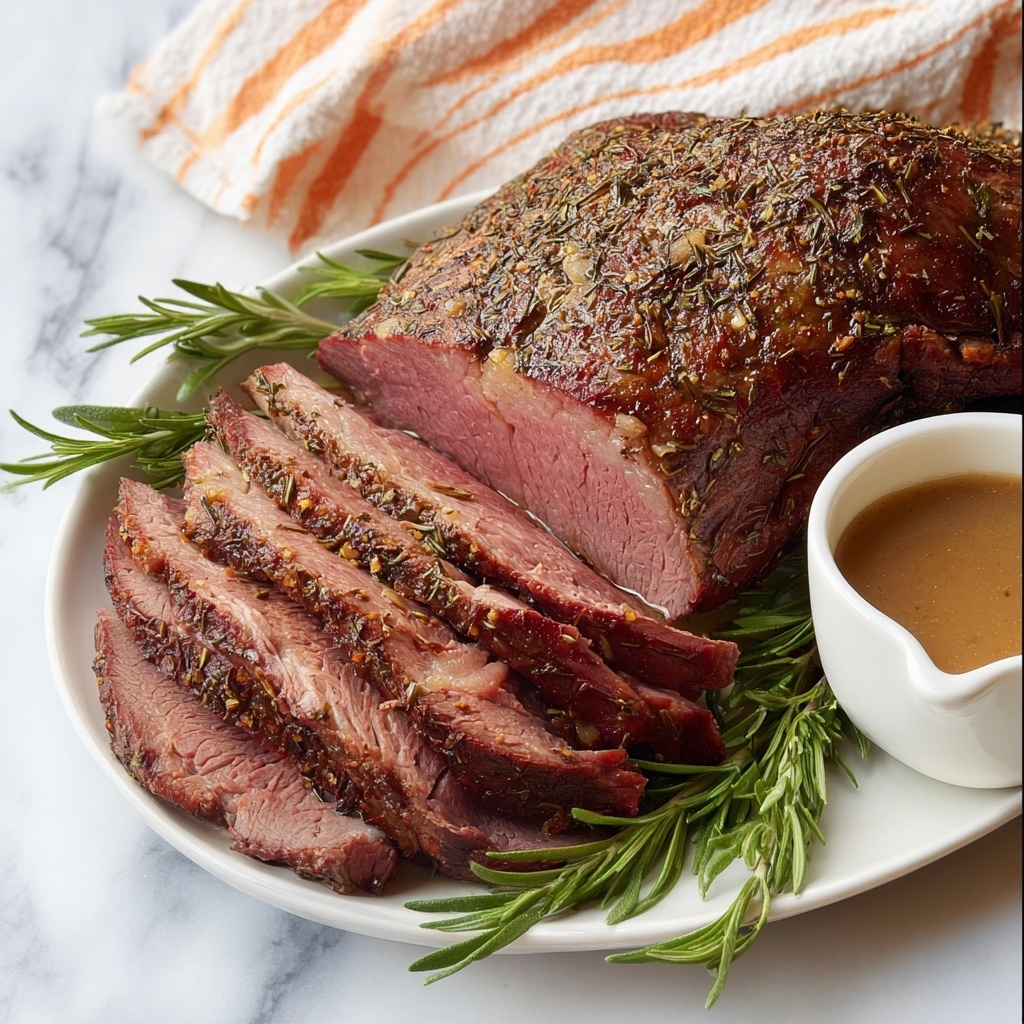 Herb Crusted Sirloin Tip Roast with Fennel Brown Gravy Recipe - Recipe Image