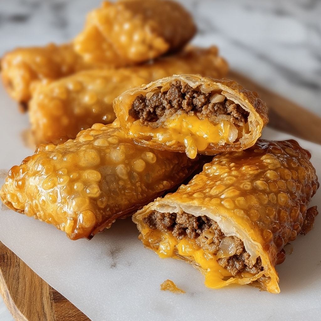 Air Fryer Loaded Cheeseburger Egg Rolls Recipe - Recipe Image