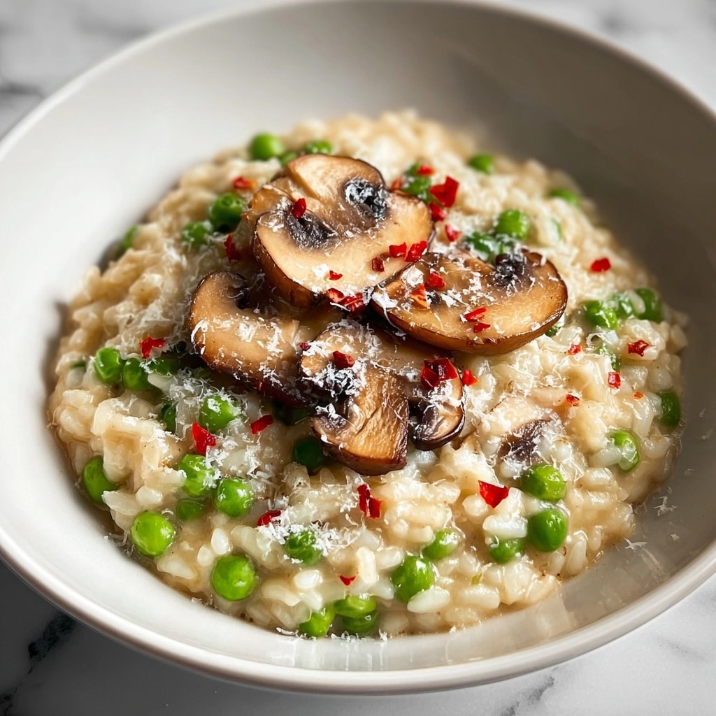 Mushroom and Pea Risotto Recipe - Recipe Image