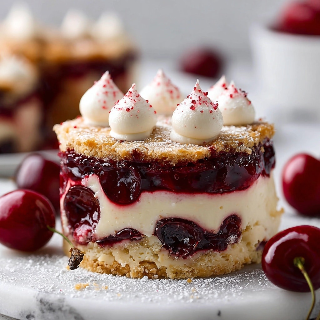 Cherry Pie Bars with Sweet Almond Glaze Recipe - Recipe Image
