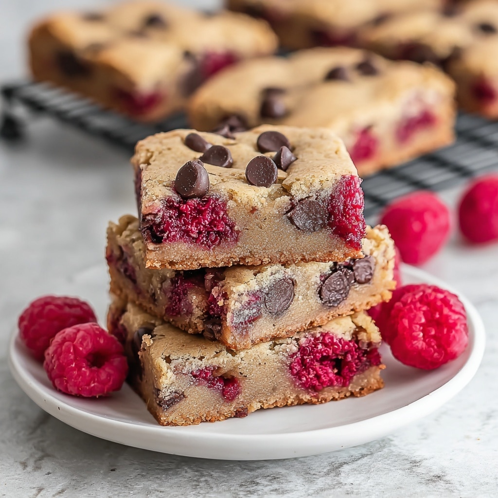 Delightful Raspberry and Chocolate Chip Cookie Bars Recipe - Recipe Image