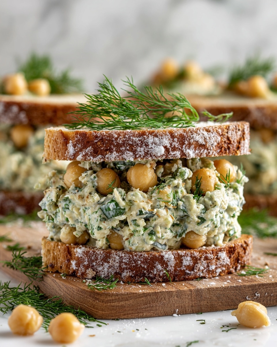 Smashed Chickpea Avocado Dill Pickle Sandwiches Recipe - Recipe Image