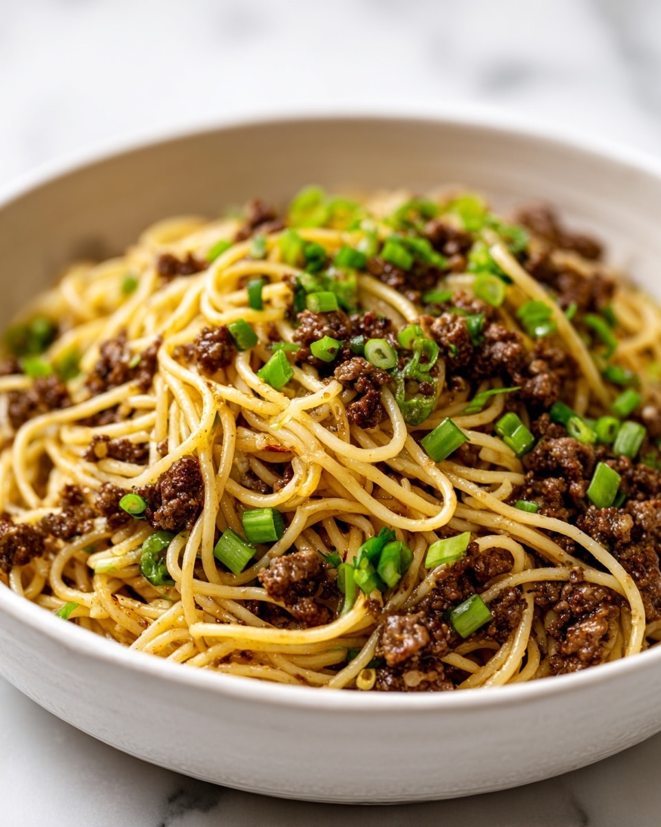 Asian-Style Ground Beef Spaghetti Recipe - Recipe Image