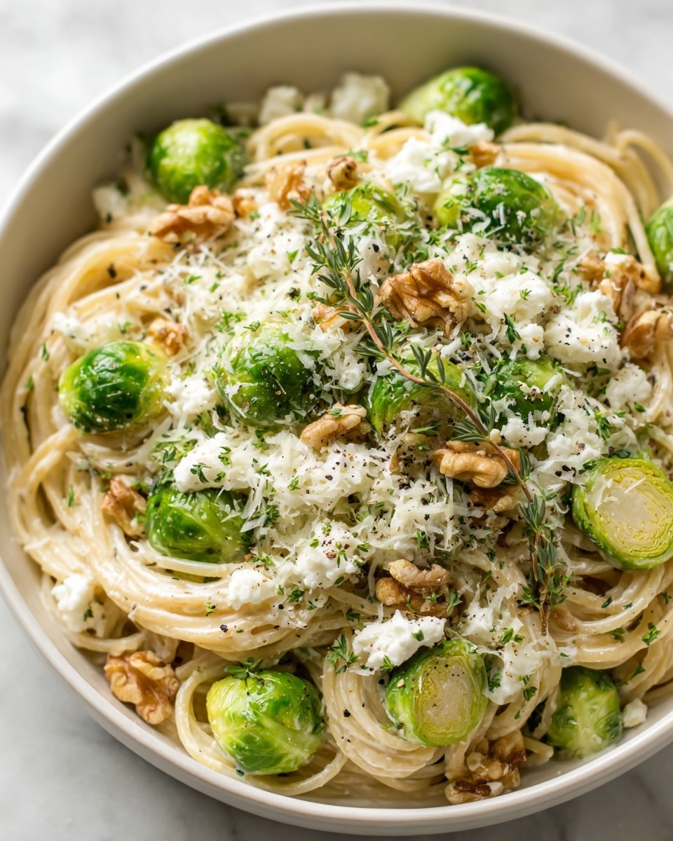 Brown Butter Brussels Sprouts Pasta Recipe - Recipe Image