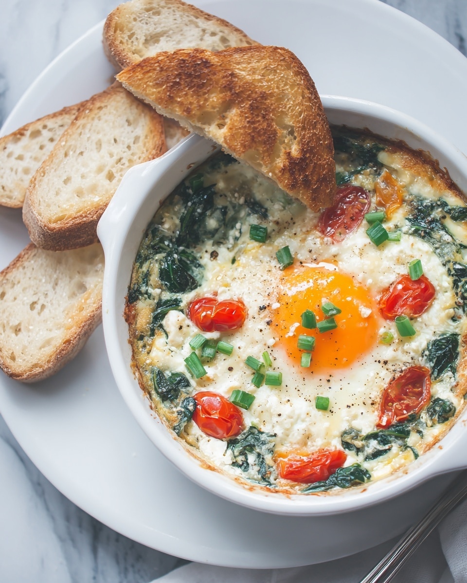 Baked Feta Eggs Breakfast Recipe - Recipe Image